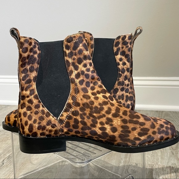 Rebecca Minkoff Sabeen Too Leopard Calf Hair Studded Bootie NWT - Size 8.5 - Picture 10 of 11